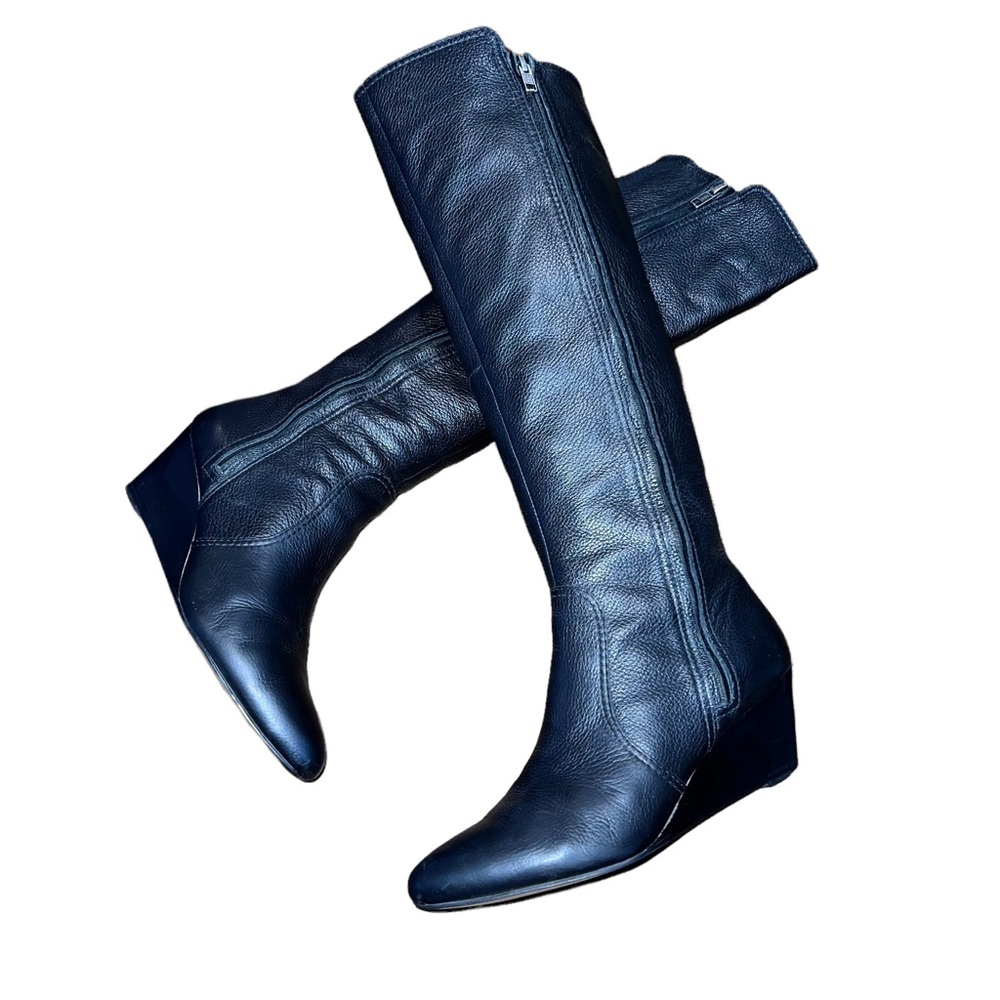 Cynthia Vincent Lynch Mini Wedge Black Boots